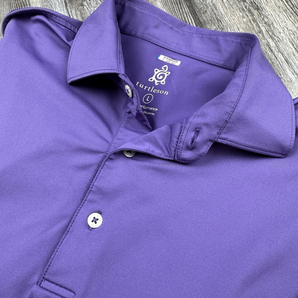 Turtleson Men's Large Short Sleeve Purple Polo Golf Tour Performance